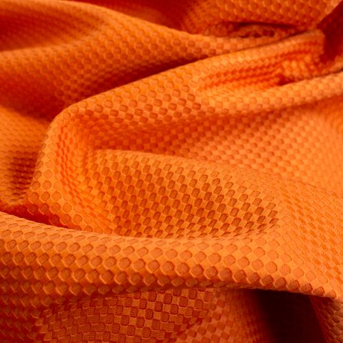 Licht elastische piqué in katoen / polyester mengeling - oranje - A La Ville